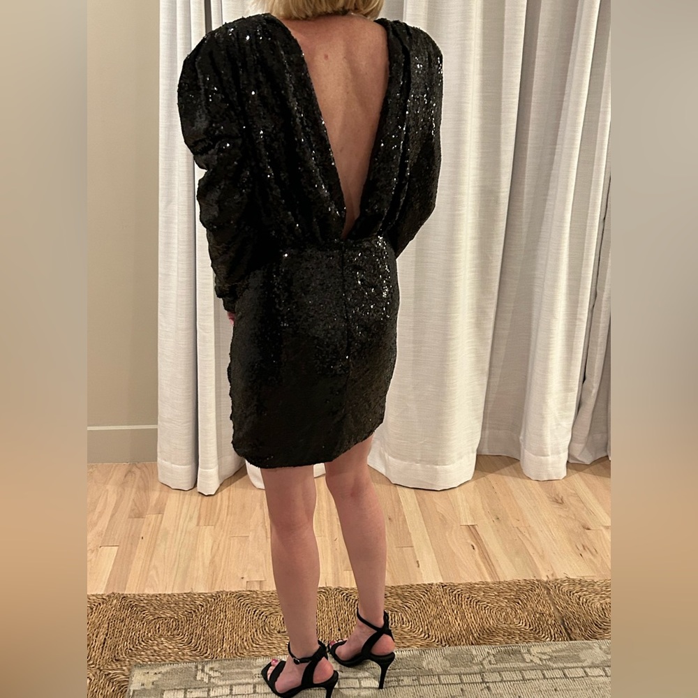 Black sequined Mills dress size L, NWT - Picture 3 of 4